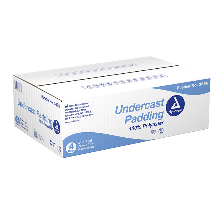 Dynarex Undercast Padding, 2" x 4 yd, 100% Polyester - 20ea/bx, 4bxs/cs (80 Count)