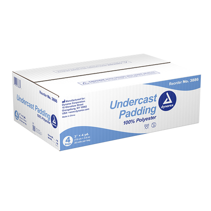 Dynarex Undercast Padding, 2" x 4 yd, 100% Polyester - 20ea/bx, 4bxs/cs (80 Count)