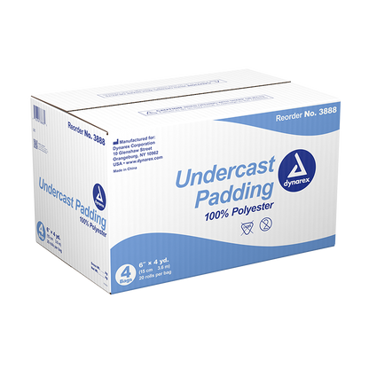 Dynarex Undercast Padding, 2" x 4 yd, 100% Polyester - 20ea/bx, 4bxs/cs (80 Count)