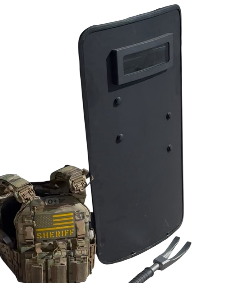 Ballistic Breacher Shield with Clear Ballistic Window 36"x20"