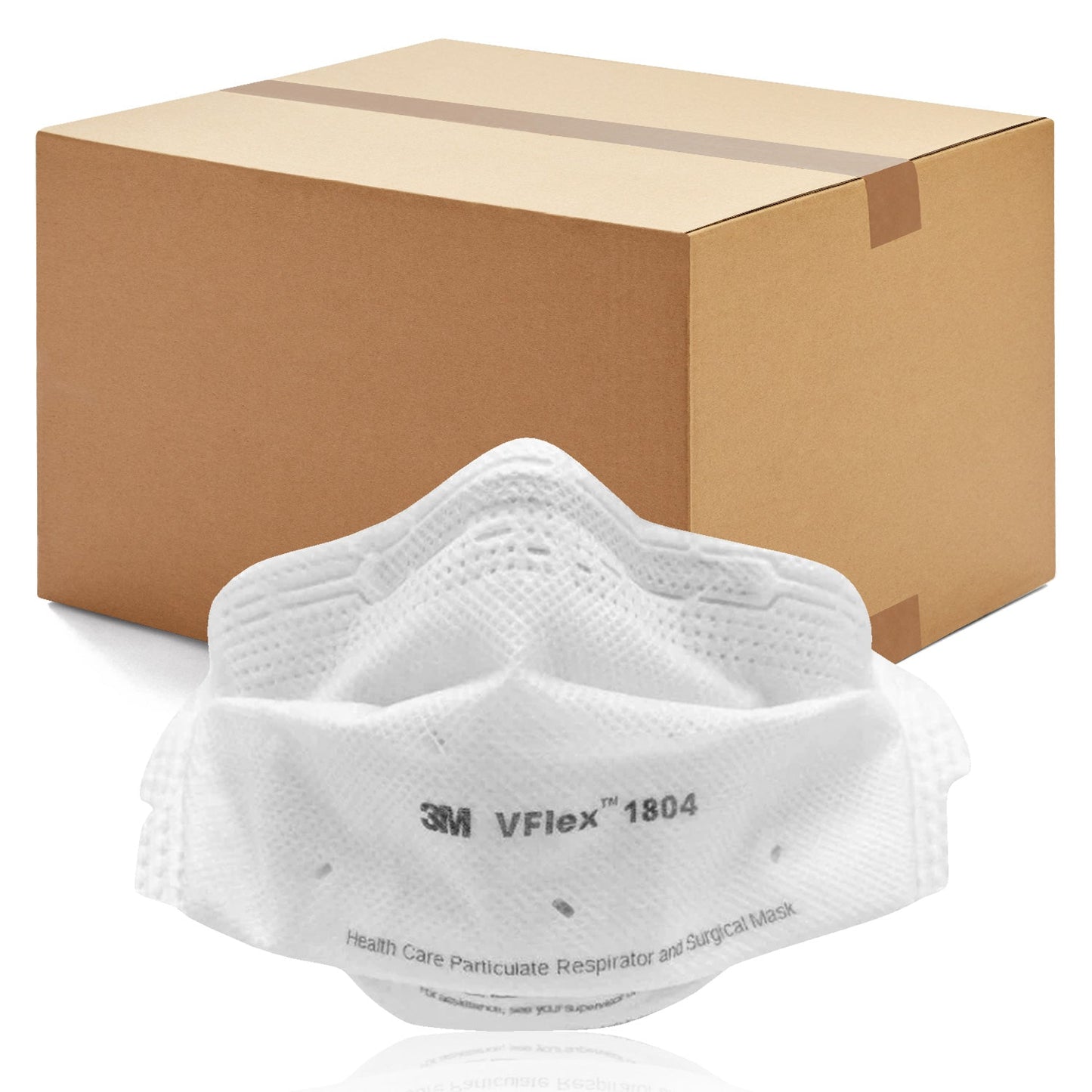 3M 400pcs VFlex 1804 Particulate Respirator N95 Face Mask, Regular Size, Individually wrapped & Flat Fold