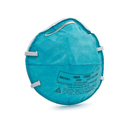 3M 120pcs 1860 Particulate Respirator N95 Face Mask with Fluid Resistance, Regular Size