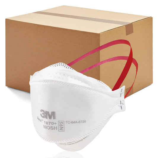 3M 440pcs Aura 1870+ Particulate Respirator N95 Face Mask, Regular Size, Individually wrapped & Flat Fold