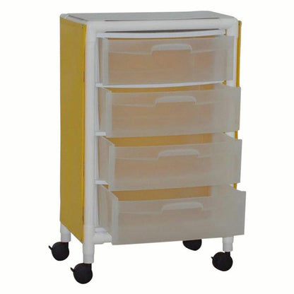 MJM International 3U3D-ISO-NBP Universal isolation cart with 3 slide out drawers, top writing shelf, no back panel, internal drawer size: 19.125" W x 14" D x 6.5" H