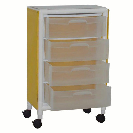 MJM International 3U3D-ISO-NBP Universal isolation cart with 3 slide out drawers, top writing shelf, no back panel, internal drawer size: 19.125" W x 14" D x 6.5" H
