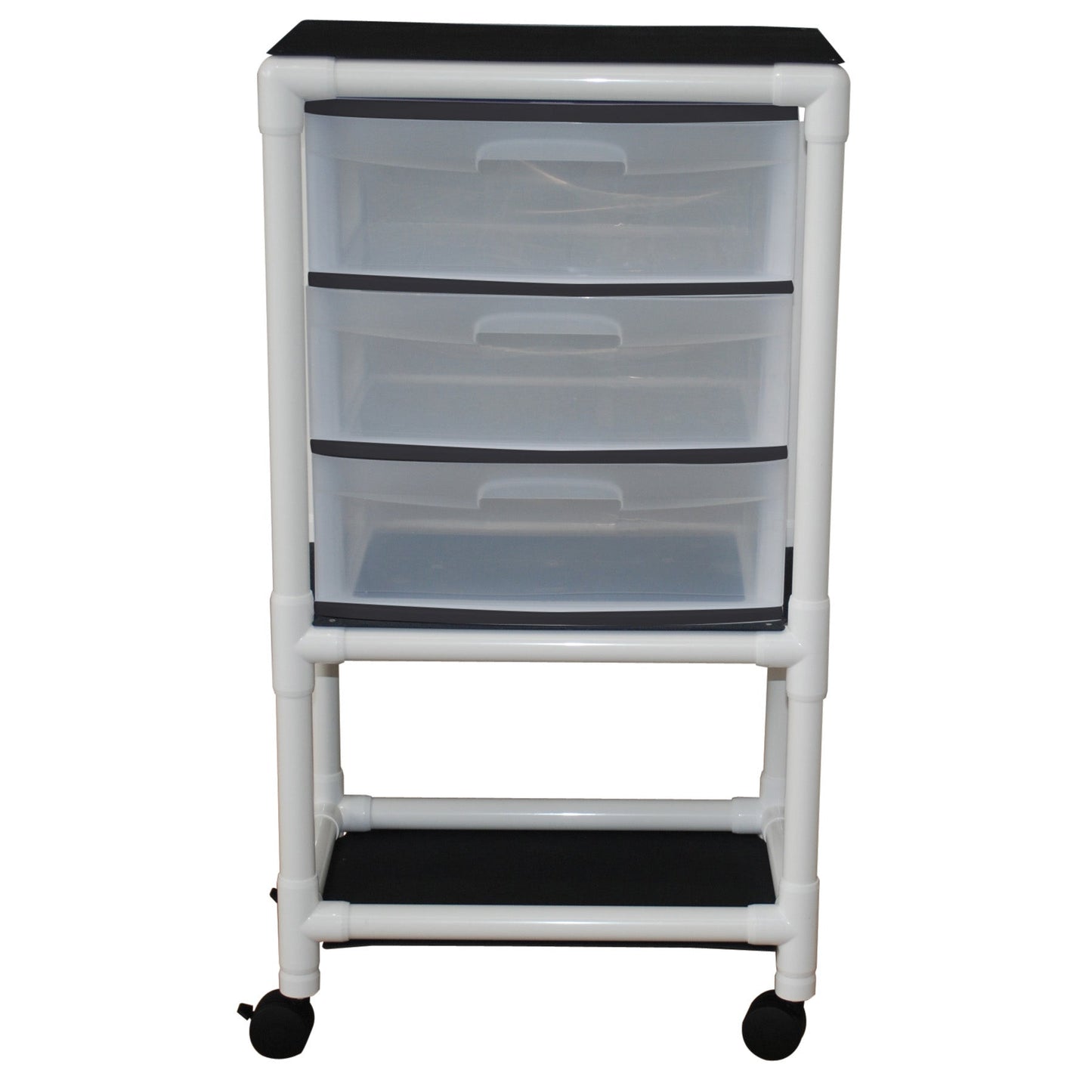 MJM International 3U3D Universal cart with 3 slide out drawers; drawer size: 19.125" W x 14" D x 6.5" H