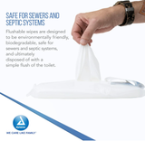 DynaCare Flushable Wipes - Adult, 9" x 13" Soft Pack, 24pks/case (576 Count)