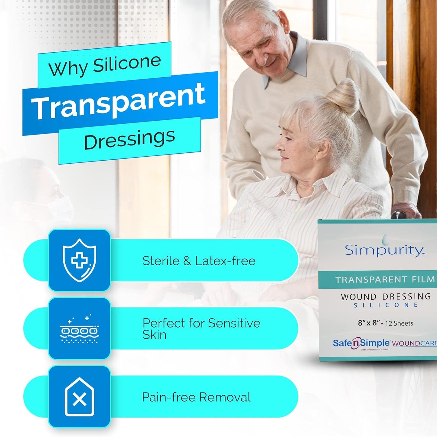 Safe N Simple Simpurity Transparent Film Wound Dressing (192 Count)