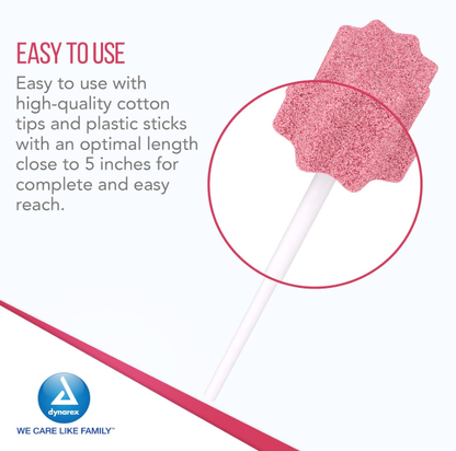 Dynarex Oral Swabsticks, Flavored w/ Dentifrice, 250 ea/bx, 4bxs/case (1000 Count)