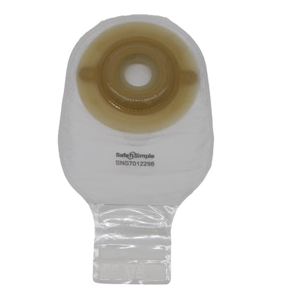Safe N Simple 12" Convex 1-Piece Extended Wear Pre-Cut Drainable Ostomy Pouches (80 Count)