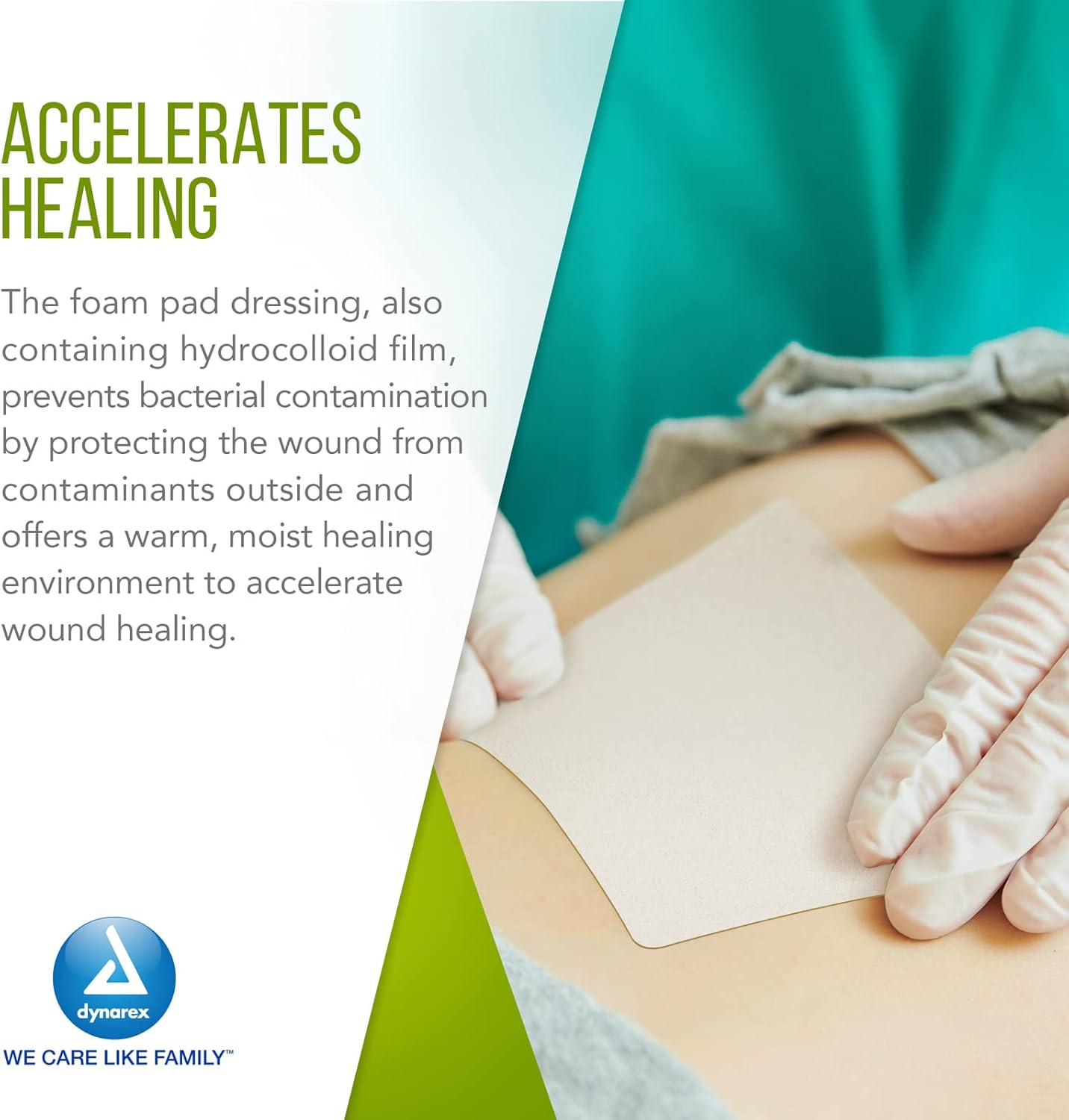 Dynarex CuraFoam - Foam Dressing, 10ea/bx, 12bxs/cs (120 Count)