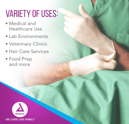 Dynarex Sterile Latex Surgical Gloves, 4 Mil Thick, Powder-Free, 50prs/bx, 4bxs/cs (200 Count)
