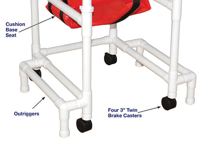 MJM International 415-OR-3TW 18" internal width- with anti-tip outriggers- 3" twin casters- height adjustable- 250 lbs weight capacity