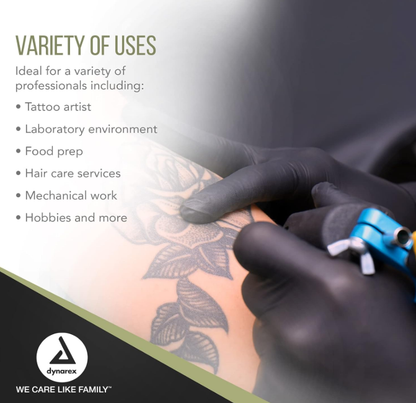 Dynarex Black Arrow Latex Exam Gloves, 6 Mil Thick, Powder-Free - 100/bx, 10bxs/cs (1000 Count)