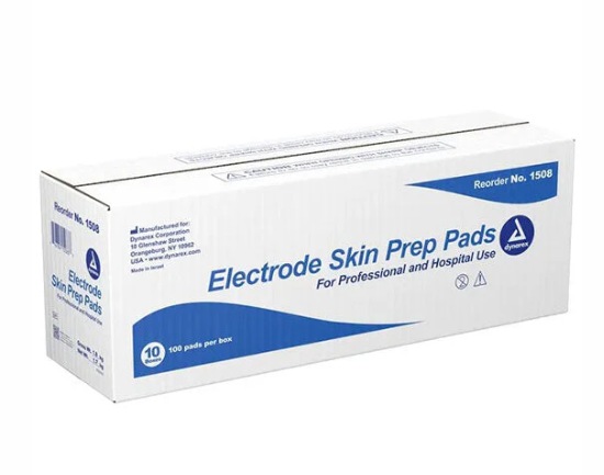 Dynarex Electrode Skin Prep Pad, 100ea/bx, 10bxs/case (1000 Count)