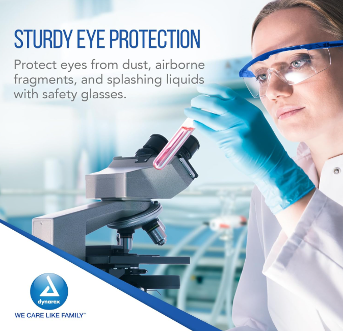 Dynarex Safety Glasses - 50ea/cs (50 Count)