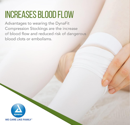 Dynarex DynaFit Compression Stockings - Thigh, X-Large, 12pairs/bx, 5bxs/case (60 Pairs)