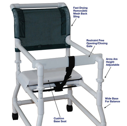 MJM International 418-3 18" internal width, 21" internal width base, 3" twin casters, height adjustable, 300 lbs weight capacity