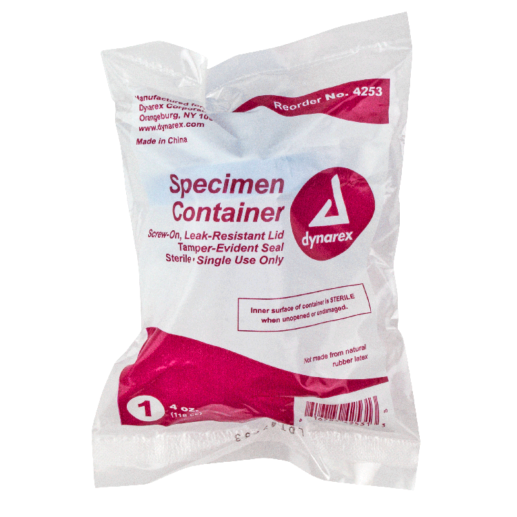 Dynarex Specimen Containers, 4 oz. Sterile (100 Count)