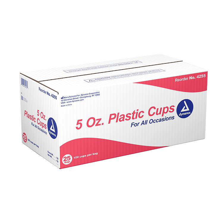 Dynarex Clear Plastic Cups - 100ea/bx, 25bxs/cs (2500 Count)