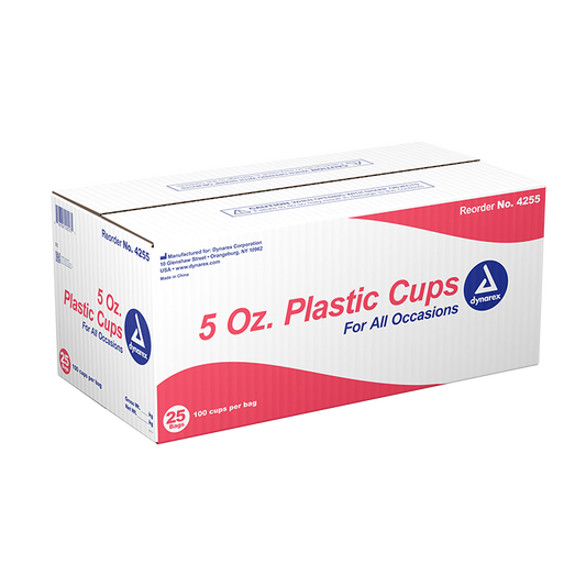 Dynarex Clear Plastic Cups - 100ea/bx, 25bxs/cs (2500 Count)