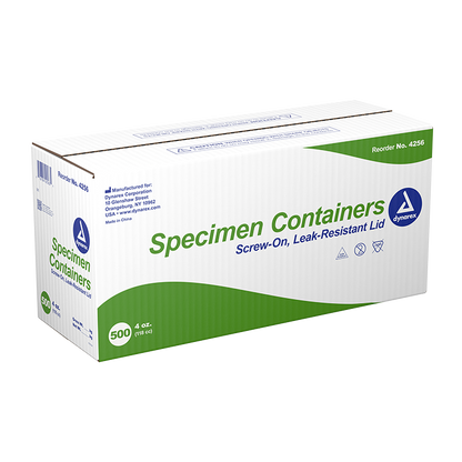 Dynarex Specimen Containers, 4 oz. Non-Sterile, Bulk (500 Count)