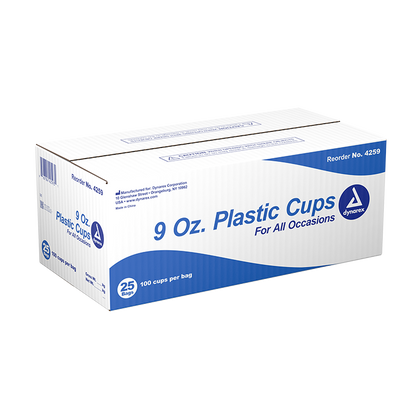 Dynarex Clear Plastic Cups - 100ea/bx, 25bxs/cs (2500 Count)