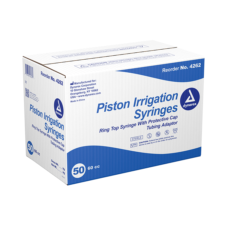 Dynarex Piston Irrigation Syringe, 60cc (50 Count)