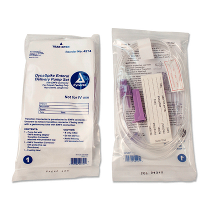 Dynarex DynaSpike Enteral Delivery Pump Set - w/ ENFit connector (30 Count)