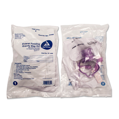 Dynarex Enteral Delivery Gravity Bag Set - w/ ENFit Connector (30 Count)