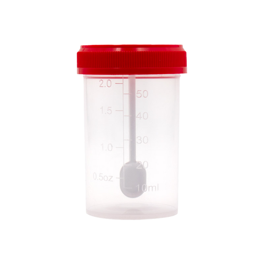 Dynarex Stool Specimen Container with Spoon, 60mL (400 Count)