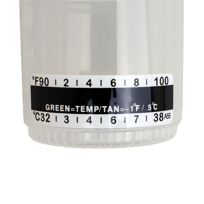 Dynarex Urine Container with Temperature Strip, 90 mL - Transparent, White (400 Count)