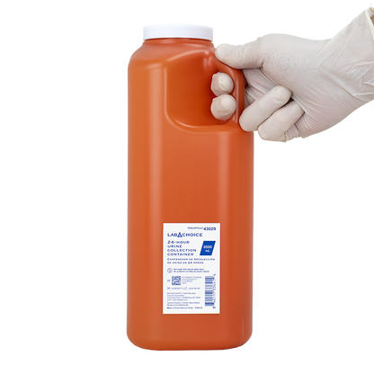 Dynarex 24-hour Urine Collection Container, 3000 mL - Orange, White (40 Count)