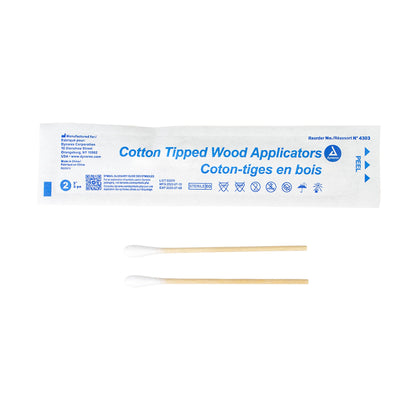 Dynarex Cotton Tipped Wood Applicators - Sterile, in Pouch (2000 Count)