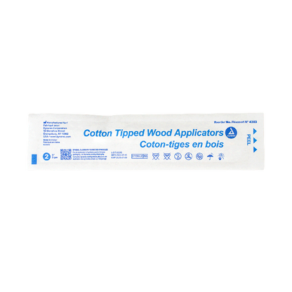 Dynarex Cotton Tipped Wood Applicators - Sterile, in Pouch (2000 Count)