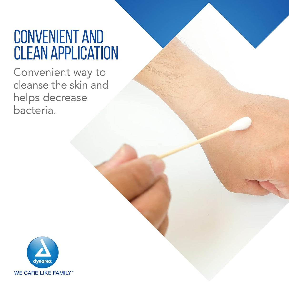 Dynarex Cotton Tip Applicators in Sealed Vial - 3" Length, 100ea/vial, 50vials/cs (5000 Count)