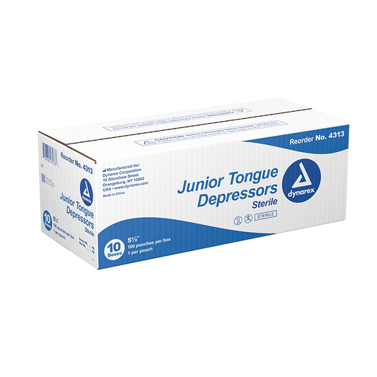 Dynarex Tongue Depressors Wood - Sterile, 100ea/bx, 10bxs/cs (1000 Count)