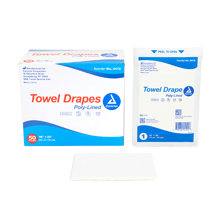 Dynarex Disposable Towel Drapes Sterile - 50ea/bx, 6bxs/cs (300 Count)