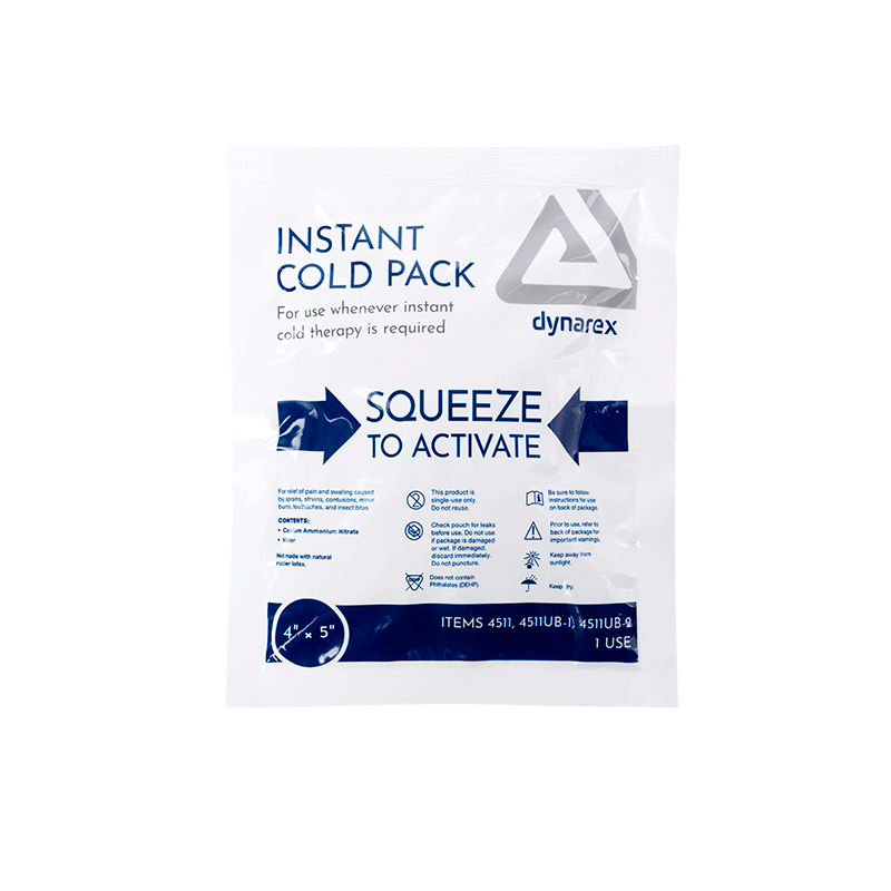 Dynarex Instant Cold Pack 4" x 5" - 2ea/bx, 36bxs/cs (72 Count)