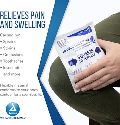 Dynarex Instant Cold Pack 4" x 5" - 2ea/bx, 36bxs/cs (72 Count)