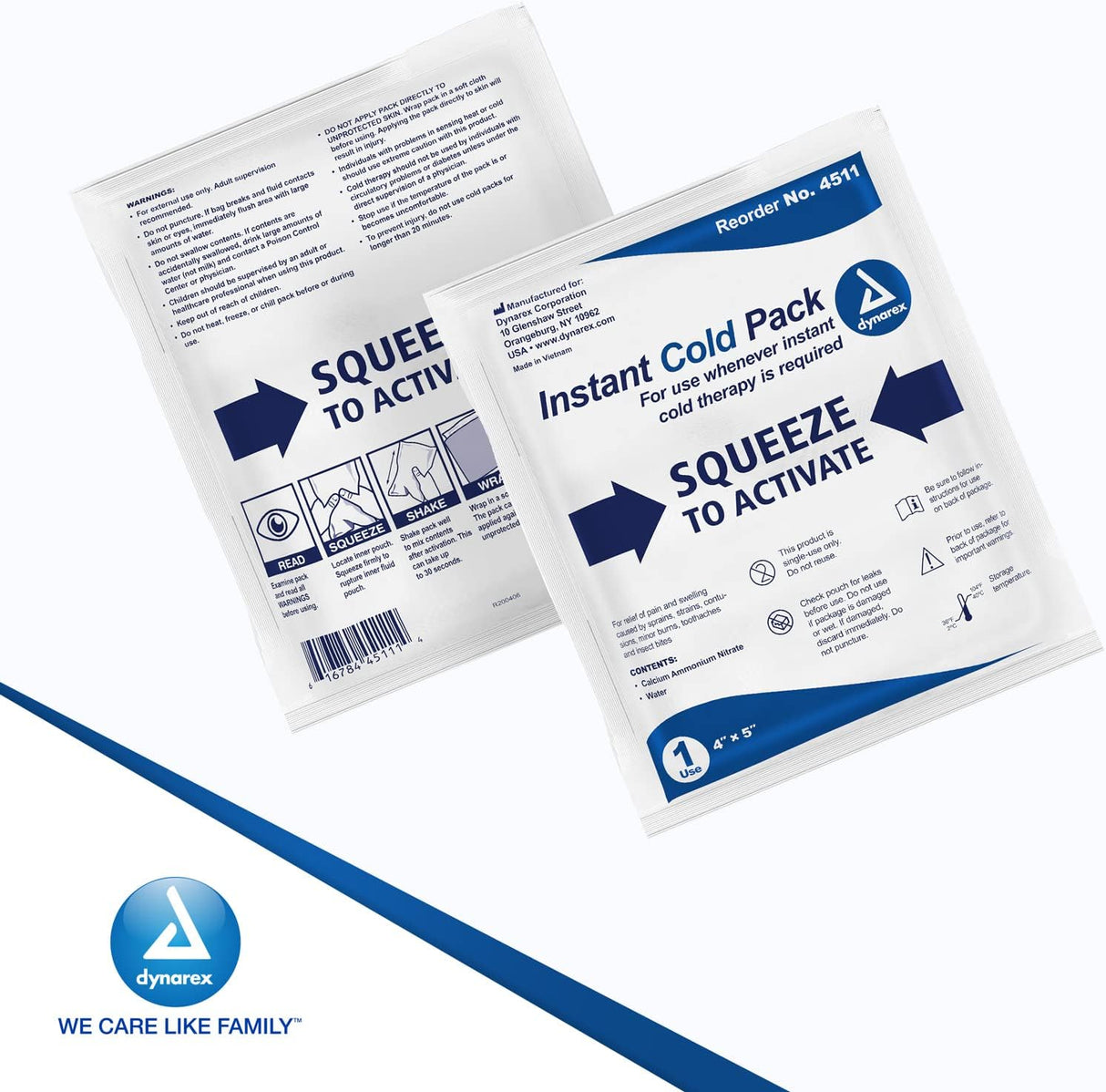 Dynarex Instant Cold Pack, 4" x 5" (72 Count)
