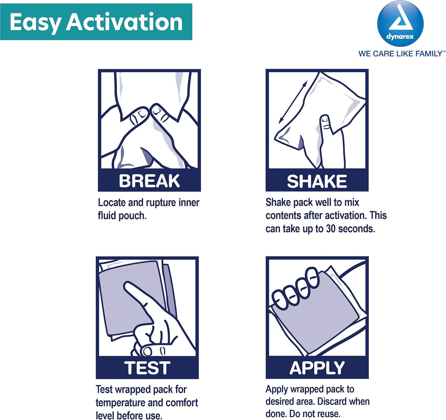 Dynarex Instant Cold Pack, 4" x 5" (72 Count)