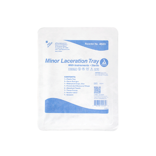 Dynarex Minor Laceration Tray w/ Instruments (20 Count)