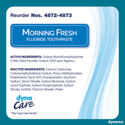 Dynarex Morning Fresh Mint Toothpaste with Fluoride (144 Count)