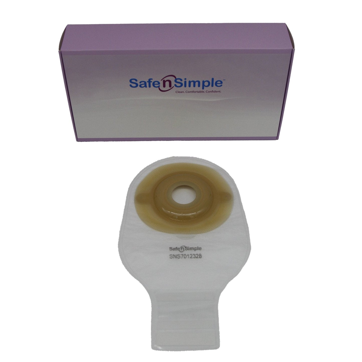 Safe N Simple 12" Convex 1-Piece Extended Wear Pre-Cut Drainable Ostomy Pouches (80 Count)