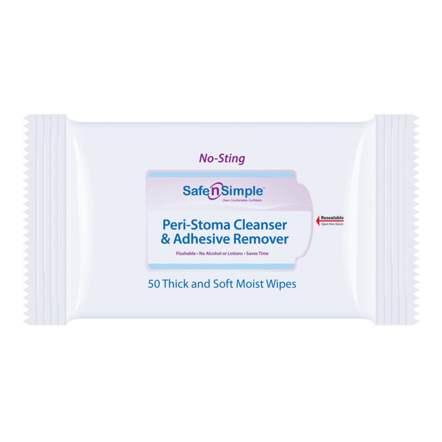 Safe N Simple Peri-Stoma Cleanser and Adhesive Remover Wipes (12 Count)