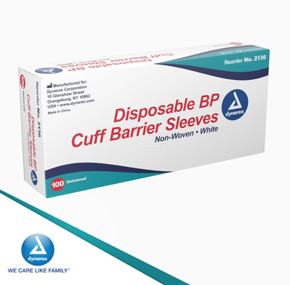 Dynarex BP Cuff Barrier Sleeve, Non-Woven   100ea/bx, 5bxs/case (500 Count)