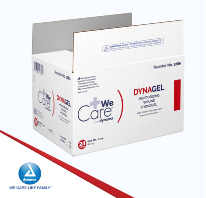 Dynarex DynaGel Moisturizing Wound Hydrogel, 3 oz. Tube, 24/case (24 Count)