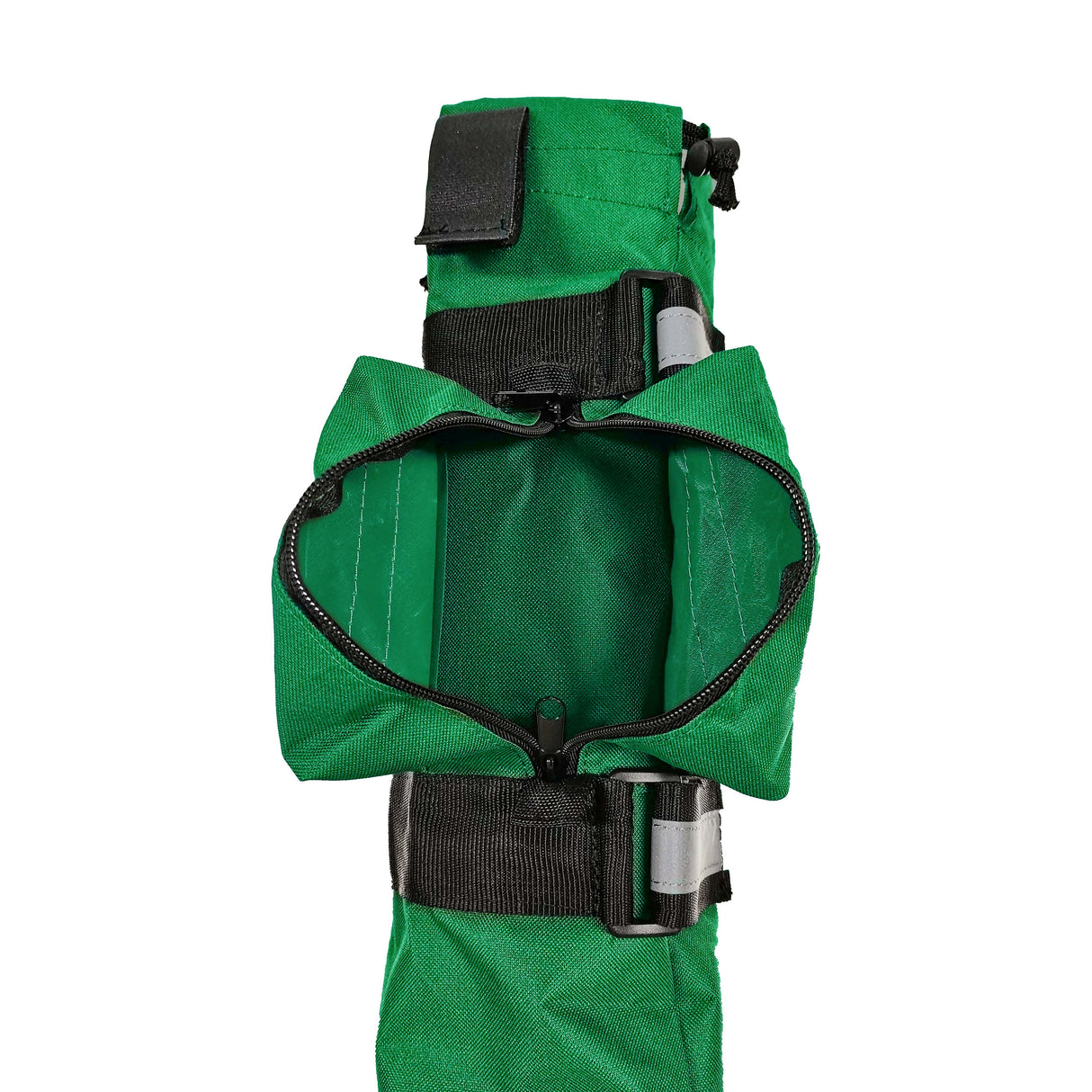 Portable Oxygen Cylinder Sleeve Bag Star Of Life - Zippered Storage Tank Pouch w/ Adjustable Straps - Green