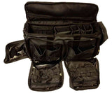 LINE2design First Aid Deluxe EMS Oxygen Medical Bag, All Impervious Fully Padded with Shoulder Straps & Yellow Trim - Black